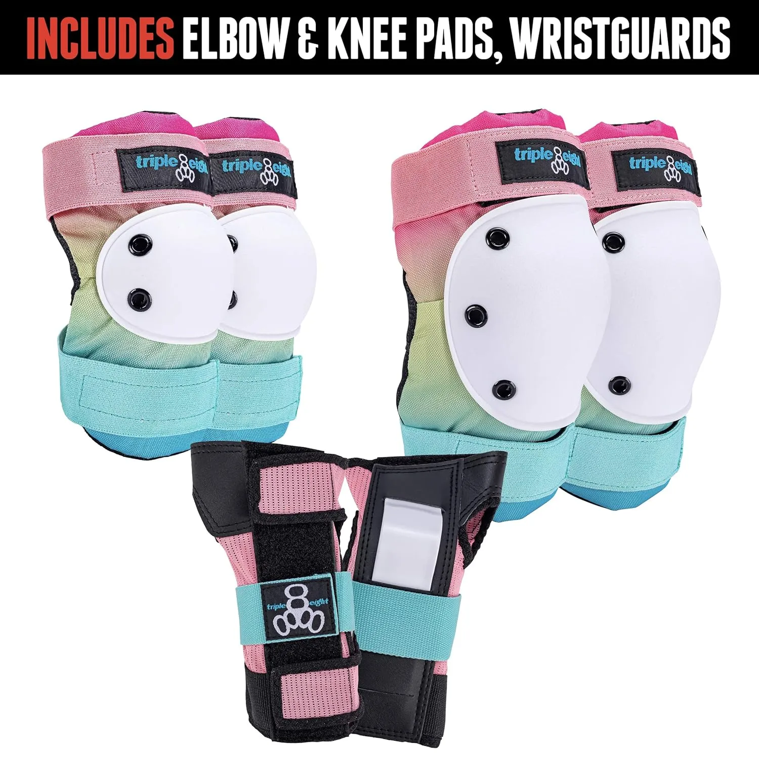 Triple Eight Saver Series 3-Pack Pad Set– Ideal for Skateboarding, in-line Skating, Roller Skating, and Biking
