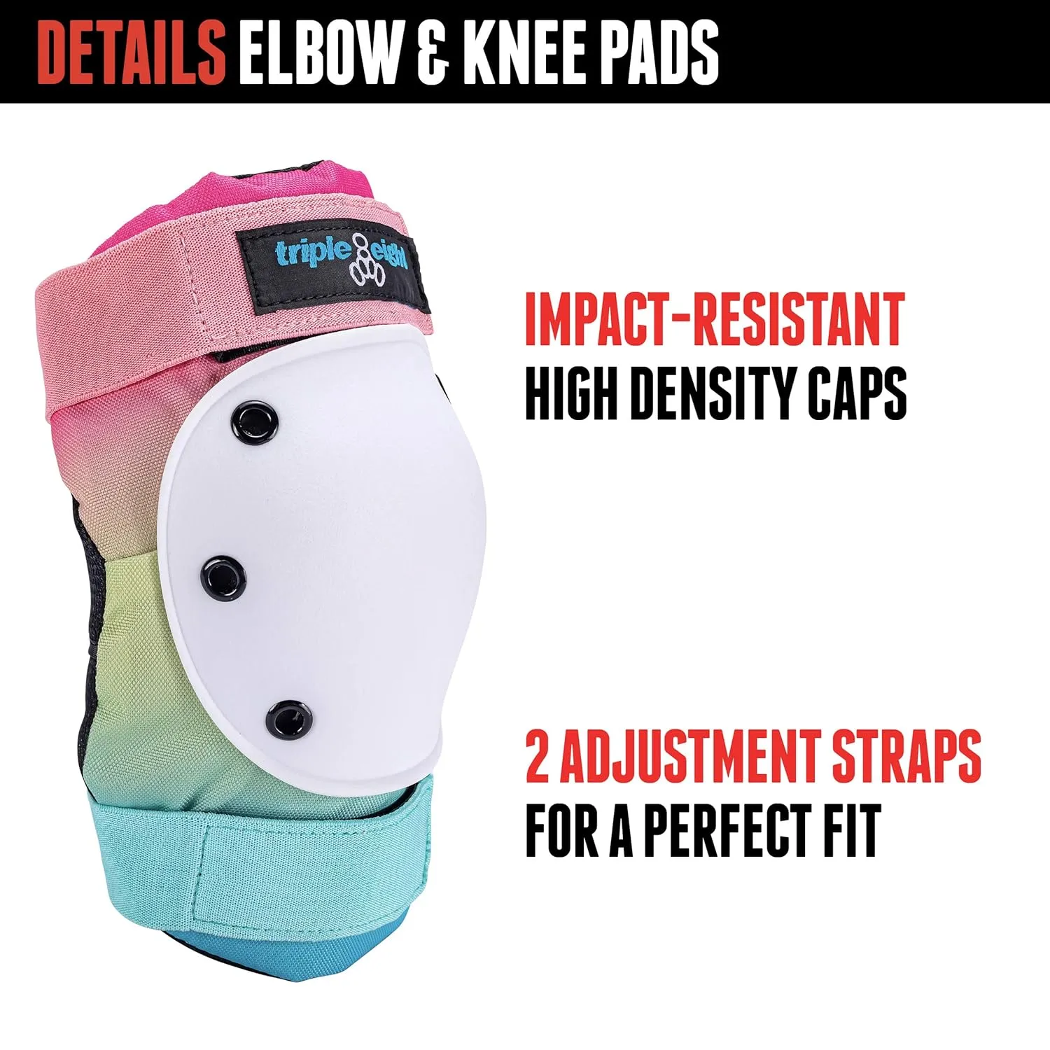 Triple Eight Saver Series 3-Pack Pad Set– Ideal for Skateboarding, in-line Skating, Roller Skating, and Biking