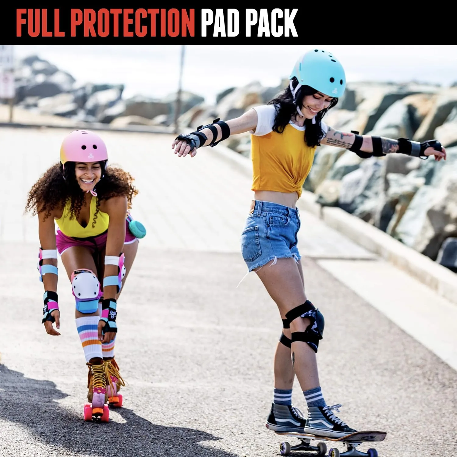 Triple Eight Saver Series 3-Pack Pad Set– Ideal for Skateboarding, in-line Skating, Roller Skating, and Biking