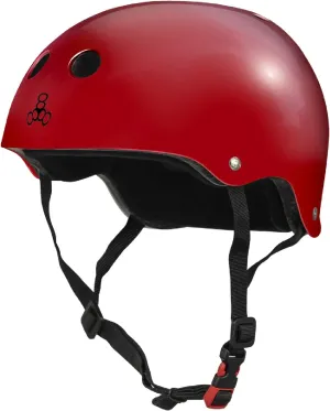 Triple Eight The Certified Sweatsaver Helmet for Skateboarding, BMX, Roller Derby and Roller Skating, S. Red Glossy, XS/S