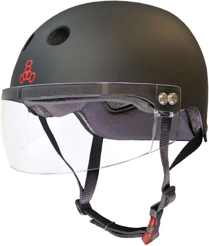 Triple Eight The Certified Sweatsaver Helmet with Visor for Roller Derby, Skateboarding and BMX, X-Small/Small