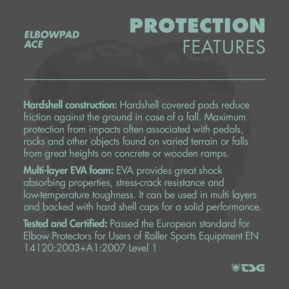 TSG Elbowpad Ace Protective Pads, Hardshell, EVA Foam, PE Elbow Cap, Tear Resistant Nylon, 360 Degree Wrap Strap, Pre Shaped, Horseshoe, Slip On, Pull Over, Skating, Downhill, Black