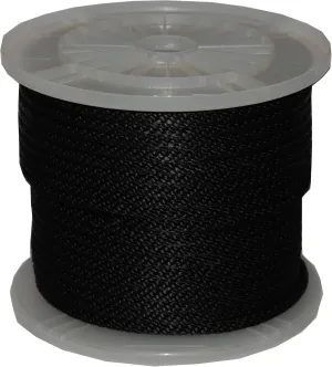 T.W Evans Cordage Co. 98018 5/8-Inch by 200-Feet Solid Braid Propylene Multifilament Derby Rope, Black
