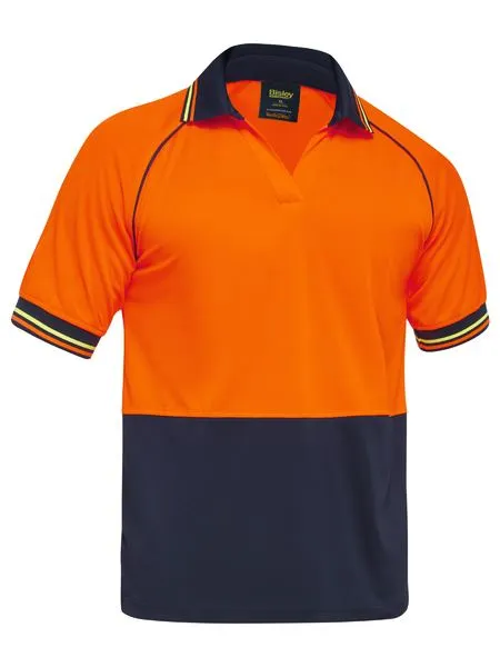 TWO TONE HI VIS V-NECK POLOSHIRT SHORT SLEEVE