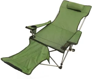 Ultra-Light Portable Camping Leisure Beach Fishing Chair Folding Recliner with Backrest Compact Portable Camping Folding Chair (Color : Green)