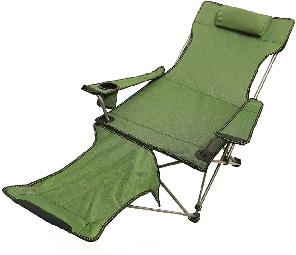 Ultra-Light Portable Camping Leisure Beach Fishing Chair Folding Recliner with Backrest Compact Portable Camping Folding Chair (Color : Green)
