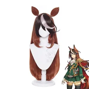 Uma Musume Pretty Derby Symboli Rudolf Cosplay Wig Heat Resistant Synthetic Wigs for Halloween Costume Party Role Play Wig Cap