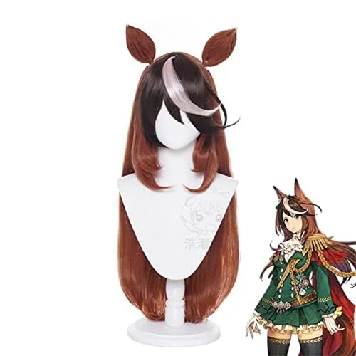 Uma Musume Pretty Derby Symboli Rudolf Cosplay Wig Heat Resistant Synthetic Wigs for Halloween Costume Party Role Play Wig Cap