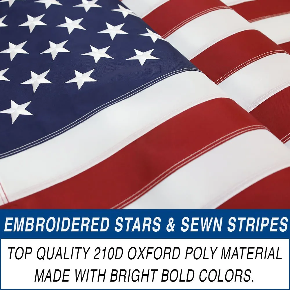 USA Embroidered Flag (Sleeved) 3x5ft