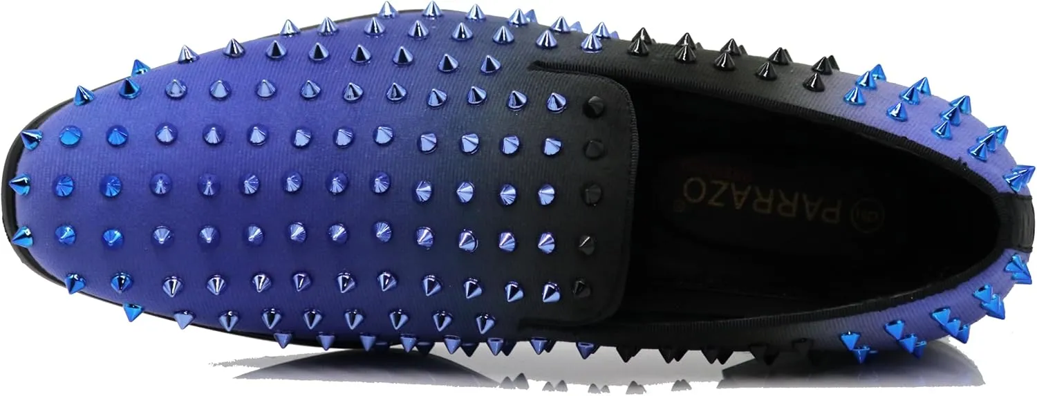 USOP Men's Fashion Spike Gradient Dress Loafers Slip On Shoes Classic Tuxedo Dress Shoes