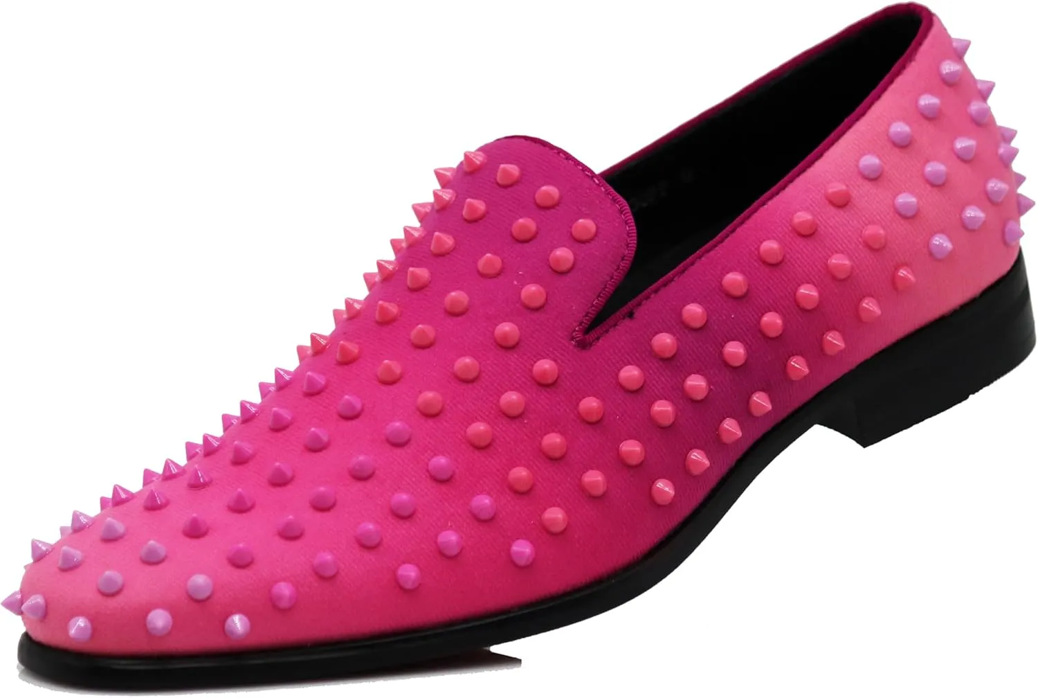 USOP Men's Fashion Spike Gradient Dress Loafers Slip On Shoes Classic Tuxedo Dress Shoes