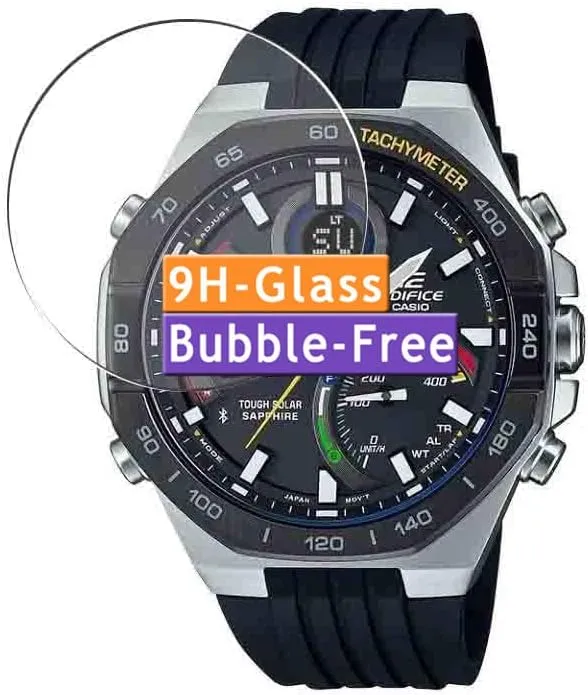 Vaxson 3-Pack Tempered Glass Screen Protector, compatible with CASIO EDIFICE ECB-950 9H Protective Guard Film Protectors