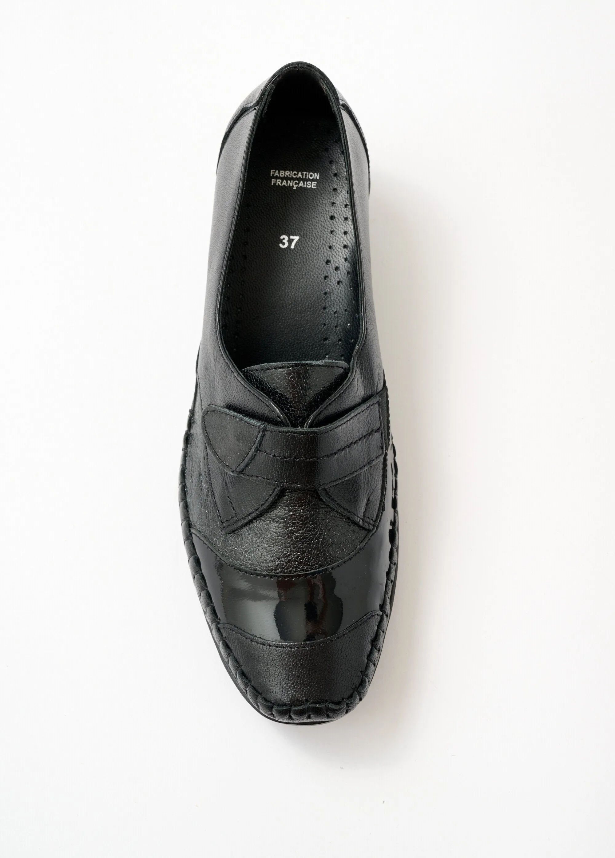 Velcro comfort width wedge derbies