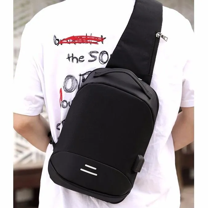 Versatile Oxford Shoulder Bag With Earphone & Usb