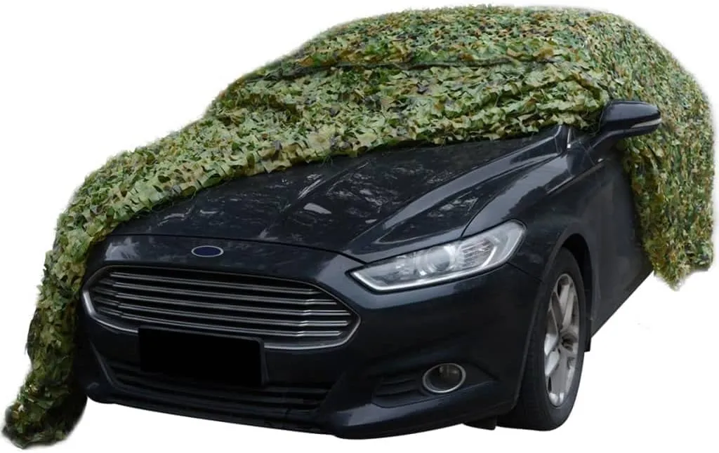 vidaXL Green Camouflage Net with Storage Bag 9.8'x9.8' - UV-Resistant and Waterproof Polyester Oxford Fabric - Perfect for Hunting and Bird Watching