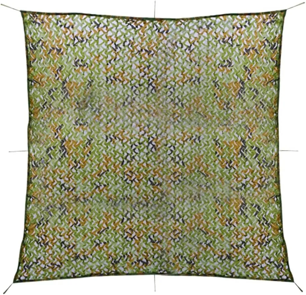 vidaXL Green Camouflage Net with Storage Bag 9.8'x9.8' - UV-Resistant and Waterproof Polyester Oxford Fabric - Perfect for Hunting and Bird Watching