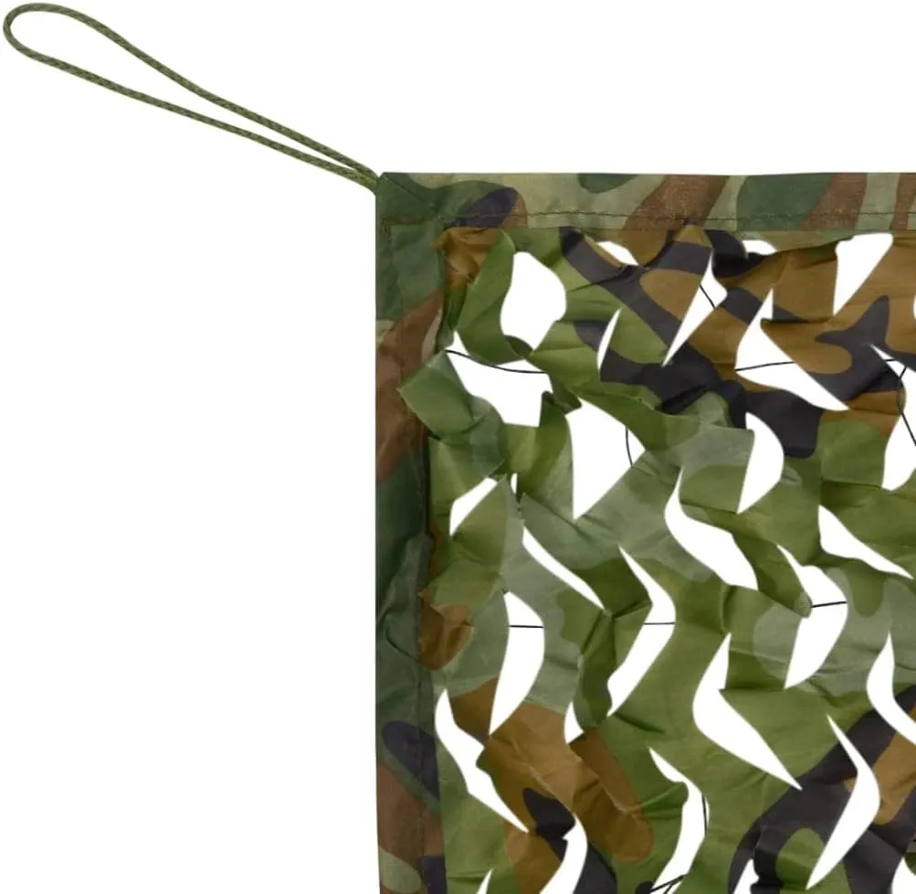vidaXL Green Camouflage Net with Storage Bag 9.8'x9.8' - UV-Resistant and Waterproof Polyester Oxford Fabric - Perfect for Hunting and Bird Watching