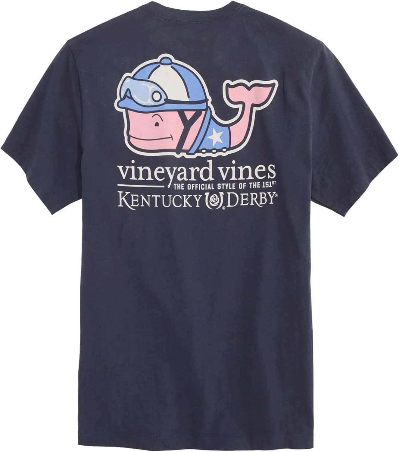 vineyard vines Men's Kentucky Derby Jockey Whale Short-Sleeve Pocket Tee