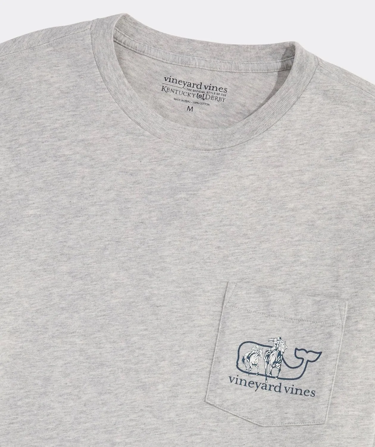 vineyard vines Men's Kentucky Derby Whale Outline Race Long-Sleeve Pocket Tee