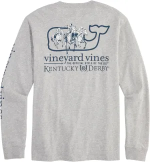 vineyard vines Men's Kentucky Derby Whale Outline Race Long-Sleeve Pocket Tee