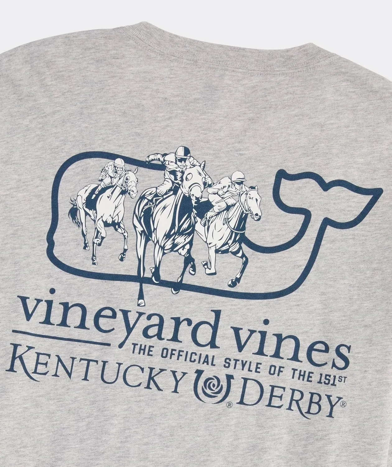 vineyard vines Men's Kentucky Derby Whale Outline Race Long-Sleeve Pocket Tee