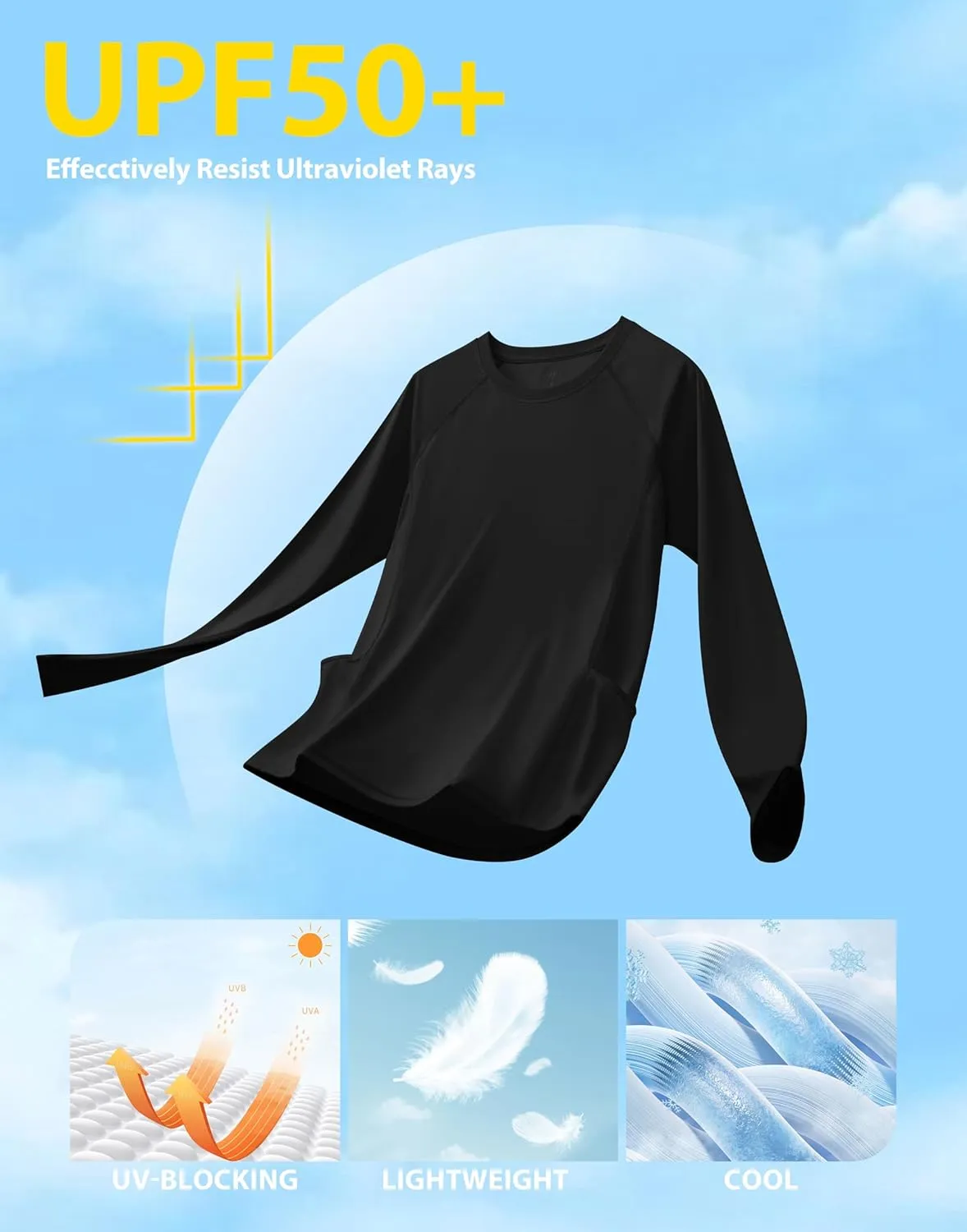 Viodia Rash Guard for Women UPF 50  SPF UV Long Sleeve Shirts Sun Protection Dri Fit Hiking Swim Shirt with Pockets