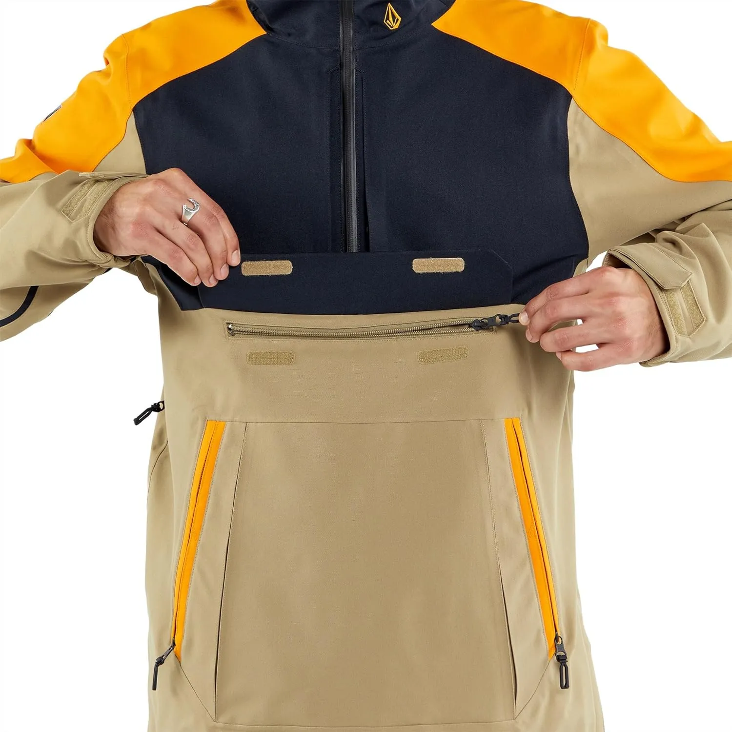 Volcom Men's Brighton Pullover Anarok Hooded Snowboard Jacket