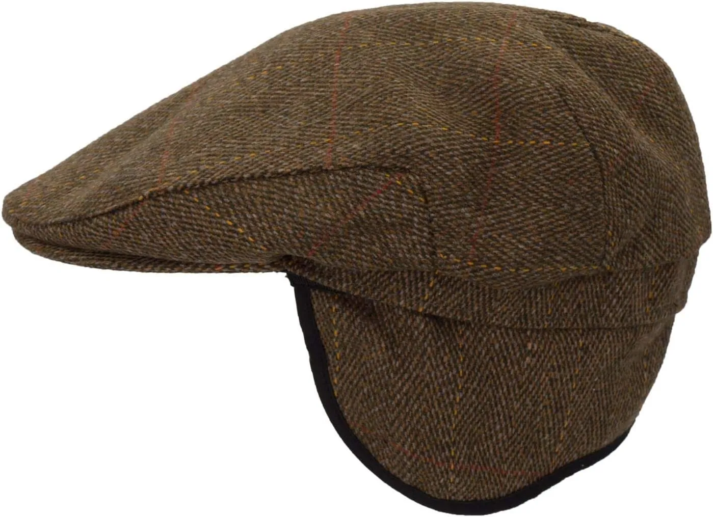 Walker and Hawkes - Derby Tweed Eddie Flat Cap w/Foldable Ear Flaps