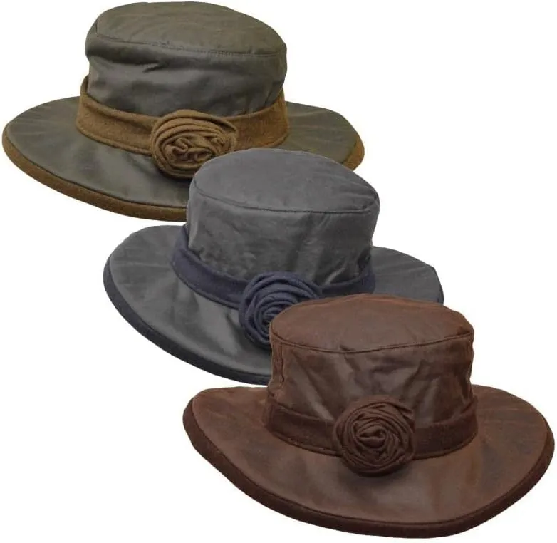 Walker and Hawkes - Ladies Wax Windsor Rose Hat w/Flower Detail