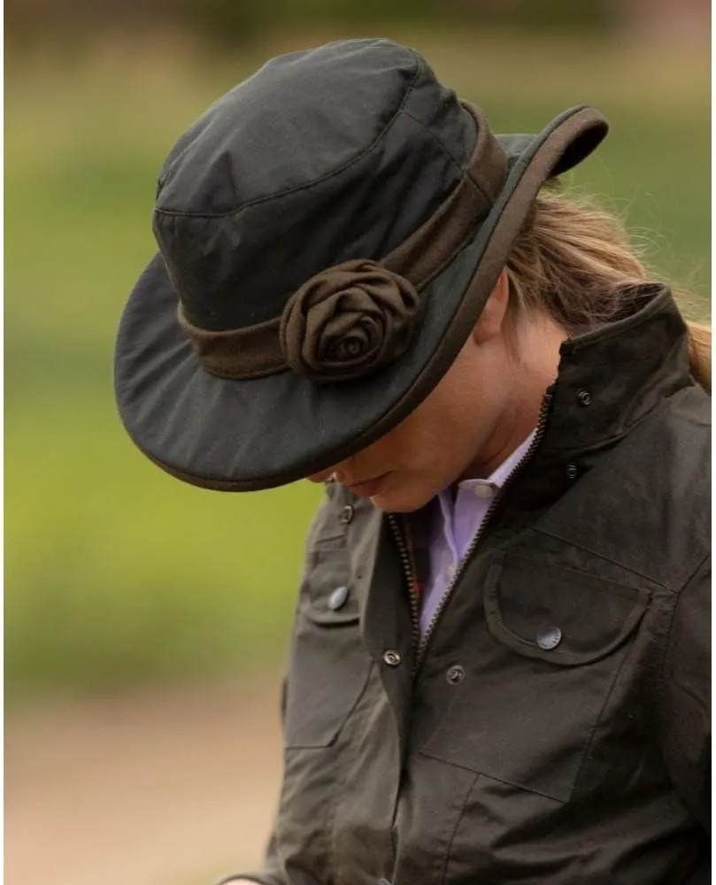 Walker and Hawkes - Ladies Wax Windsor Rose Hat w/Flower Detail