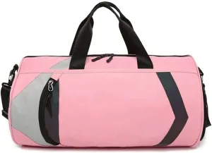 Water-Resistant Gym Bag with Shoe Compartment, Accessory Pockets, Small Overnight Travel Bag, Durable Sports Duffel Men Women(Pink)