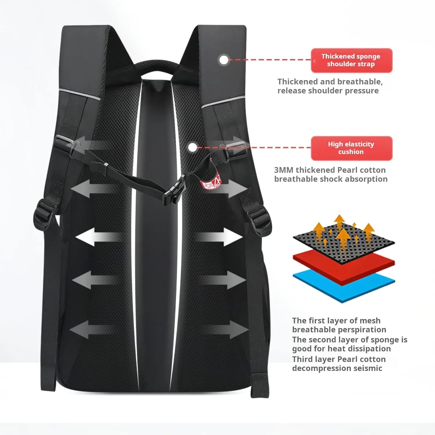 Water Resistant Laptop Backpack for Men and Women, Lightweight Casual Daypack with Multiple Compartments for Commuting, Travel, or Daily Use