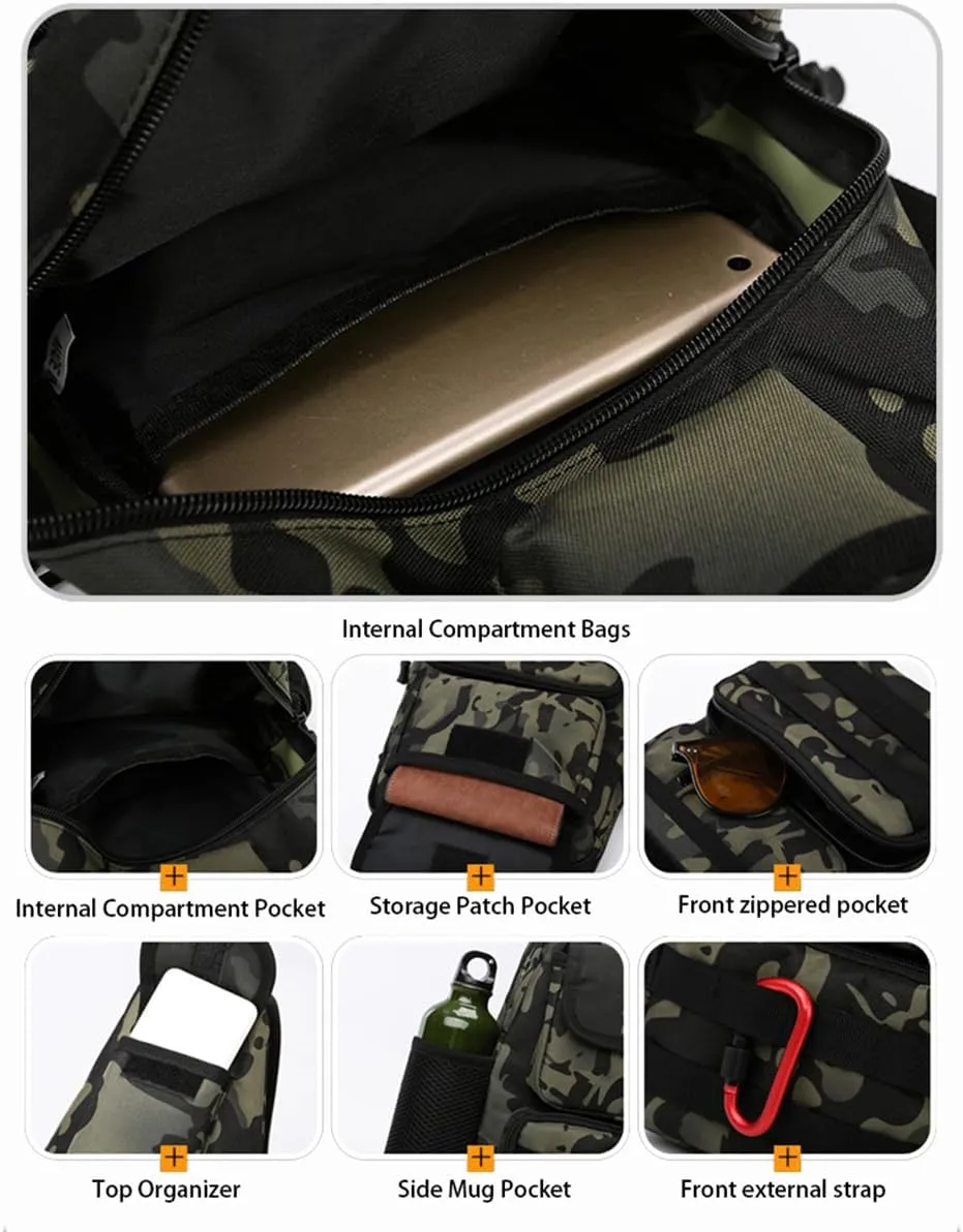 Waterproof Fly Fishing Sling Pack, Waterproof Fishing Tackle Bag Backpack Oxford Cloth Chest Shoulder (Scorpion)