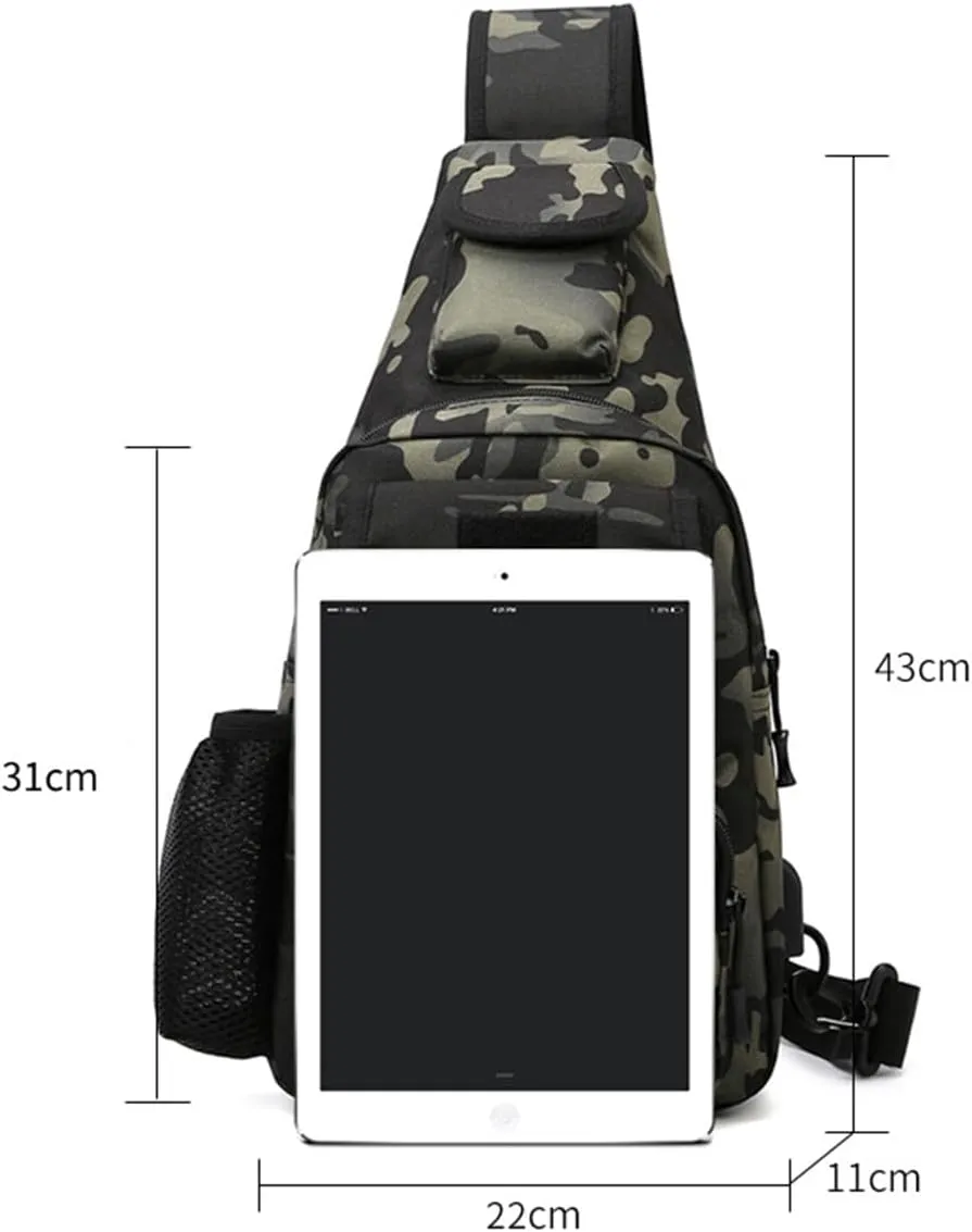 Waterproof Fly Fishing Sling Pack, Waterproof Fishing Tackle Bag Backpack Oxford Cloth Chest Shoulder (Scorpion)