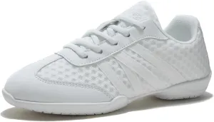 White Cheer Shoes for Girls Womens cheer shoes Youth girls Cheerleading shoes Competition Gear Dance Tennis Sports Training Athletic Comfortable Flats Breathable Soft kids cheer sneakers