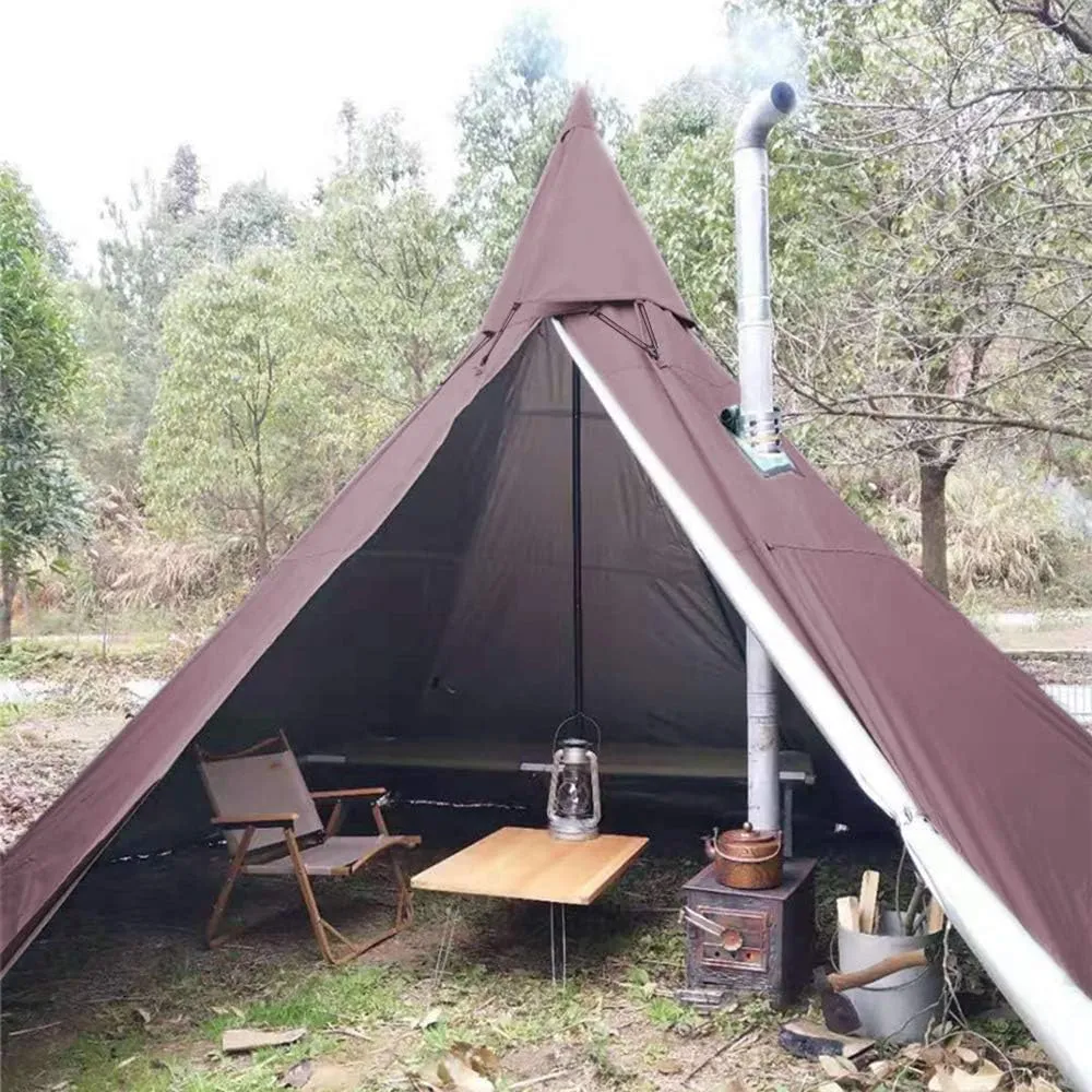 WINTENT 4 Season Waterproof Teepee Tent Yurt with Stove Jack for Adult Camping Hiking, Height 7.8FT/240CM