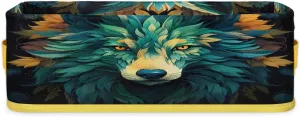 Wolf Animal Ferocious Bathroom Storage Basket, Foldable with Handle Open Countertop Paper Towel Decorative Box, Toilet Tank Top Shelf Baskets for Home Closet Bedroom Living Room Office