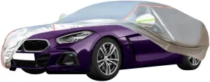 WOLWES Car Cover are Suitable for BMW Z4 All-Weather Windproof, Snowproof, Rainproof, UV-Protected and Breathable All-Season Universal with Side Door Zip Oxford Cloth Car Cover (Color : White)