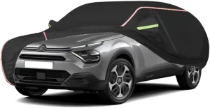 WOLWES Car Cover are Suitable for Citroen C4 X/E-C4 X All-Weather Windproof, Snowproof, Rainproof, UV-Protected and Breathable All-Season Universal with Side Door Zip Oxford Cloth Car Cover (Color :