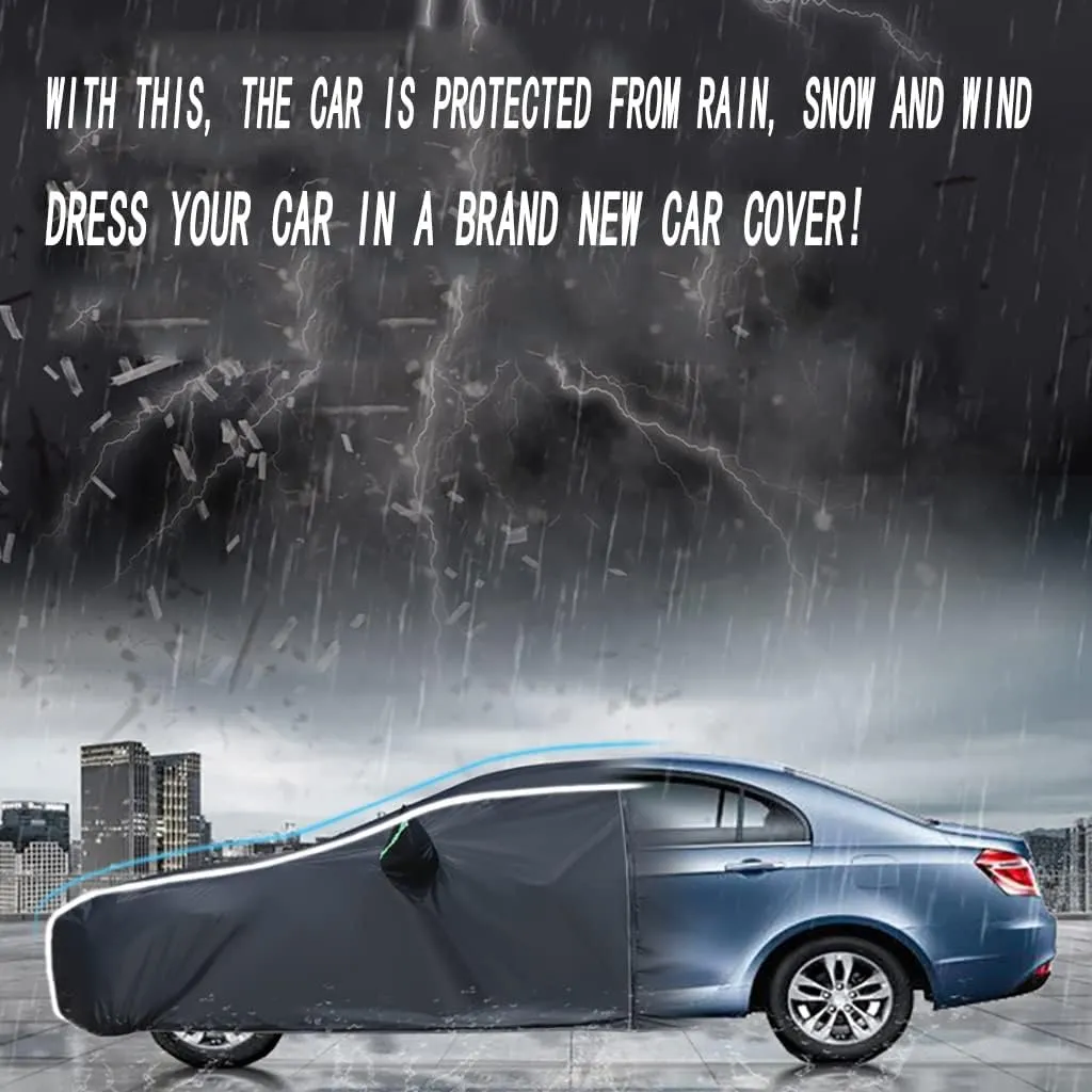 WOLWES Car Cover are Suitable for Peugeot 2008 All-Weather Windproof, Snowproof, Rainproof, UV-Protected and Breathable All-Season Universal with Side Door Zip Oxford Cloth Car Cover (Color : White,