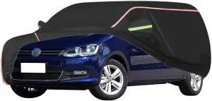 WOLWES Car Cover are Suitable for Volkswagen Sharan All-Weather Windproof, Snowproof, Rainproof, UV-Protected and Breathable All-Season Universal with Side Door Zip Oxford Cloth Car Cover (Color : Bl