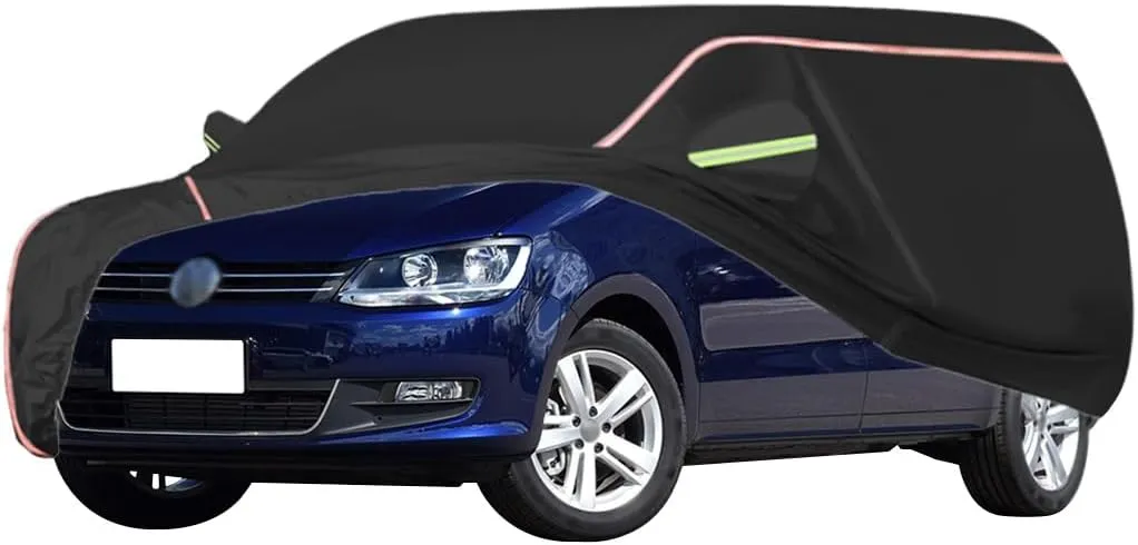WOLWES Car Cover are Suitable for Volkswagen Sharan All-Weather Windproof, Snowproof, Rainproof, UV-Protected and Breathable All-Season Universal with Side Door Zip Oxford Cloth Car Cover (Color : Bl