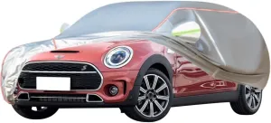 WOLWES Car Covers are Suitable for Mini Clubman 2013-2024 All-Weather Windproof, Snowproof, Rainproof, UV-Protected and Breathable All-Season Universal with Side Door Zip Oxford Cloth Car Covers (Col