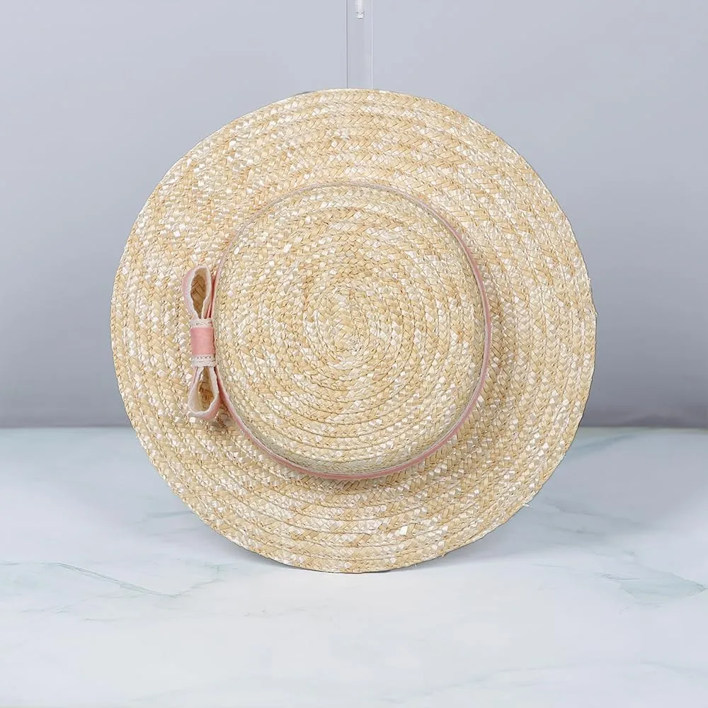 Women Bowknot Straw Hat Summer Fedoras Boater Summer Beach Sun Hat Cowgirl Fishing Hat Jazz Hat