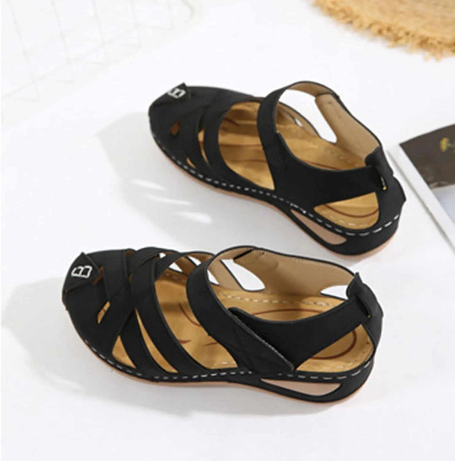 Women Canvas Slip On Lightweight Mule Sneaker,Summer Fashion Open Back Flats Walking Shoes Closed Round Toe Low Top Casual Comfort Print Flat Slippers Slip Non-Slip Sneakers 2025 Loafer