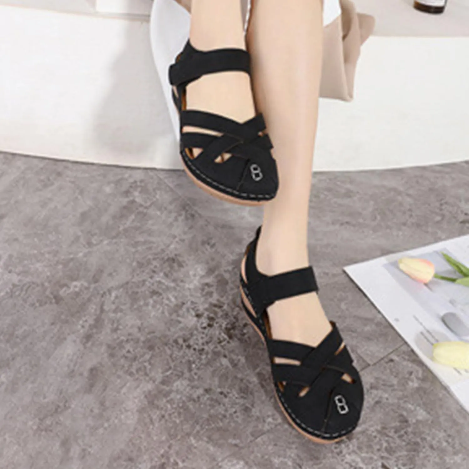 Women Canvas Slip On Lightweight Mule Sneaker,Summer Fashion Open Back Flats Walking Shoes Closed Round Toe Low Top Casual Comfort Print Flat Slippers Slip Non-Slip Sneakers 2025 Loafer