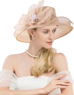 Women Organza Church Kentucky Hat Fascinator Cocktail Tea Party Derby Sun Hats