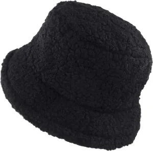 Women Winter Bucket Hat Warm Hats Cloche Faux Fur Fisherman Cap