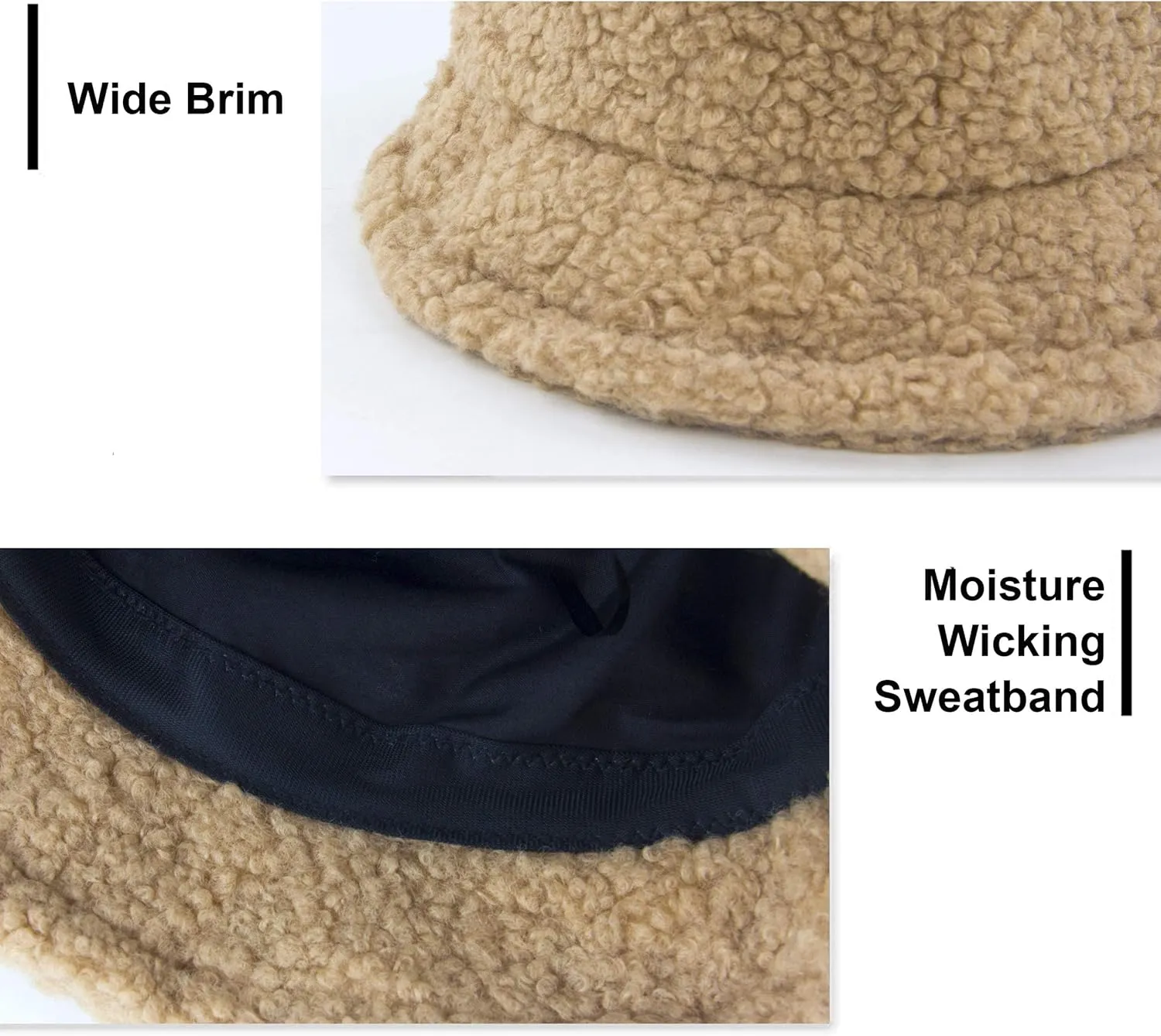 Women Winter Bucket Hat Warm Hats Cloche Faux Fur Fisherman Cap