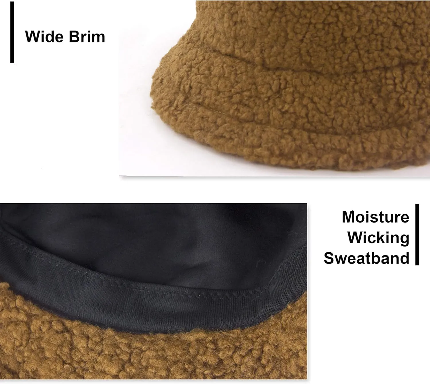 Women Winter Bucket Hat Warm Hats Cloche Faux Fur Fisherman Cap
